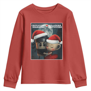 Funny Christmas Couple Youth Sweatshirt Italian Brainrot Meme TS14 Red Print Your Wear