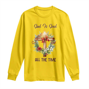 Cross Christian Christmas Long Sleeve Shirt God Is Good All The Time TS14 Daisy Print Your Wear