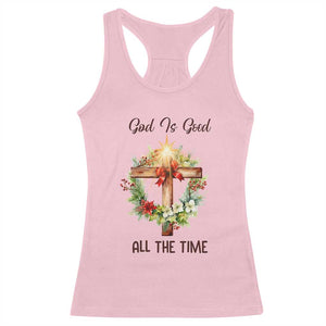 Cross Christian Christmas Racerback Tank Top God Is Good All The Time TS14 Light Pink Print Your Wear
