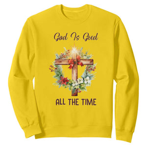 Cross Christian Christmas Sweatshirt God Is Good All The Time TS14 Daisy Print Your Wear