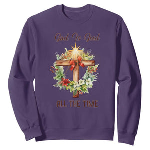Cross Christian Christmas Sweatshirt God Is Good All The Time TS14 Purple Print Your Wear