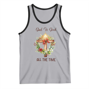 Cross Christian Christmas Tank Top God Is Good All The Time TS14 Athletic Heather Black Print Your Wear