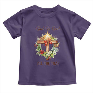 Cross Christian Christmas Toddler T Shirt God Is Good All The Time TS14 Purple Print Your Wear
