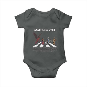 Jesus Christian Baby Onesie Cross Bible Verse Matthew 2:13 TS14 Dark Heather Print Your Wear