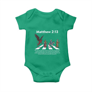 Jesus Christian Baby Onesie Cross Bible Verse Matthew 2:13 TS14 Irish Green Print Your Wear
