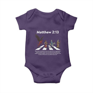 Jesus Christian Baby Onesie Cross Bible Verse Matthew 2:13 TS14 Purple Print Your Wear
