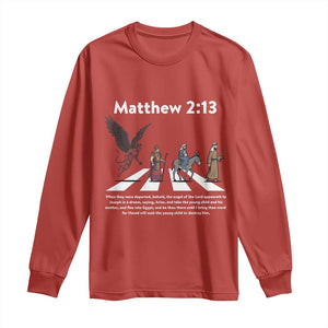 Jesus Christian Long Sleeve Shirt Cross Bible Verse Matthew 2:13 TS14 Red Print Your Wear