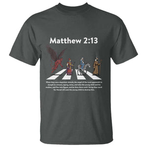 Jesus Christian T Shirt Cross Bible Verse Matthew 2:13 TS14 Dark Heather Print Your Wear