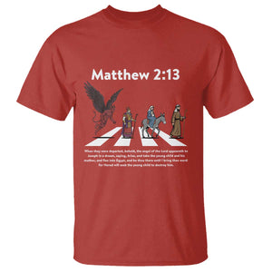 Jesus Christian T Shirt Cross Bible Verse Matthew 2:13 TS14 Red Print Your Wear