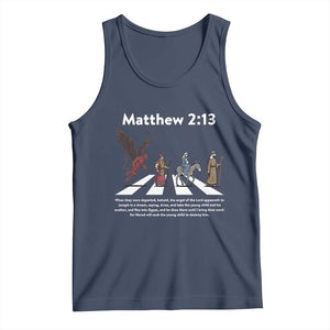 Jesus Christian Tank Top Cross Bible Verse Matthew 2:13 TS14 Navy Print Your Wear
