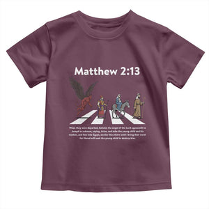 Jesus Christian Toddler T Shirt Cross Bible Verse Matthew 2:13 TS14 Maroon Print Your Wear