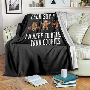 Tech Support Funny Christmas Throw Blanket Gingerbread I Am Here To Delete Your Cookies TS14 Print Your Wear
