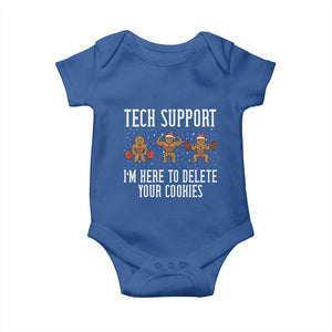 Tech Support Funny Christmas Baby Onesie Gingerbread I Am Here To Delete Your Cookies TS14 Royal Blue Print Your Wear