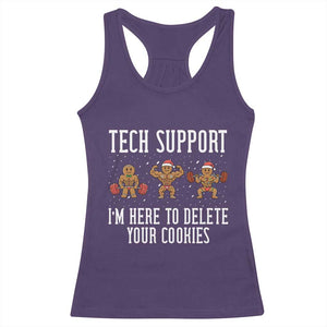 Tech Support Funny Christmas Racerback Tank Top Gingerbread I Am Here To Delete Your Cookies TS14 Purple Print Your Wear