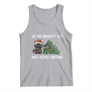 Funny Cat Christmas Tank Top On The Naughty List And I Regret Nothing TS14 Athletic Heather Print Your Wear