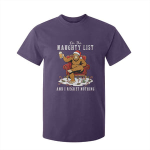 Funny Bigfoot Christmas T Shirt For Kid On The Naughty List And I Regret Nothing TS14 Purple Print Your Wear