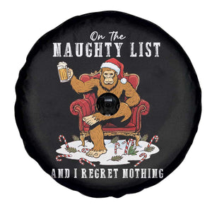 Funny Bigfoot Christmas Spare Tire Cover On The Naughty List And I Regret Nothing TS14 Print Your Wear