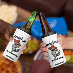 Funny Mexican Racoon Taco Christmas 4 in 1 Can Cooler Tumbler On The Naughty List And I Regret Nothing TS14 Print Your Wear