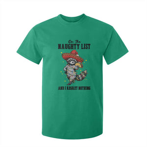 Funny Mexican Racoon Taco Christmas T Shirt For Kid On The Naughty List And I Regret Nothing TS14 Irish Green Print Your Wear