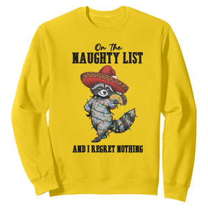 Funny Mexican Racoon Taco Christmas Sweatshirt On The Naughty List And I Regret Nothing TS14 Daisy Print Your Wear