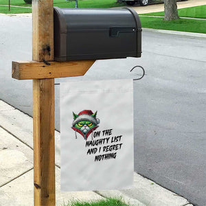Funny Cat Green Christmas Garden Flag On The Naughty List And I Regret Nothing TS14 Print Your Wear