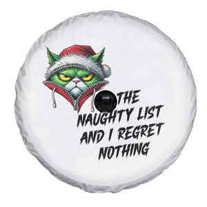 Funny Cat Green Christmas Spare Tire Cover On The Naughty List And I Regret Nothing TS14 Print Your Wear