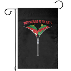 Funny Dirty Christmas Garden Flag Stop Staring At My Balls TS14 Black Print Your Wear