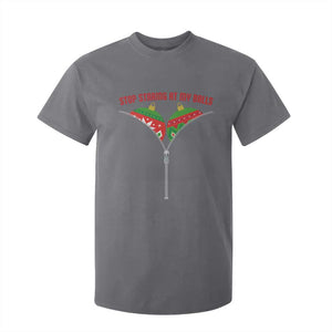 Funny Dirty Christmas T Shirt For Kid Stop Staring At My Balls TS14 Charcoal Print Your Wear