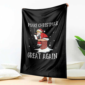 Funny Santa Trump Throw Blanket Make Christmas Great Again TS14 Print Your Wear