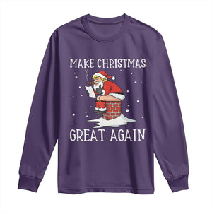 Funny Santa Trump Long Sleeve Shirt Make Christmas Great Again TS14 Purple Print Your Wear