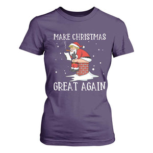 Funny Santa Trump T Shirt For Women Make Christmas Great Again TS14 Purple Print Your Wear