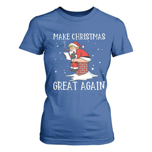 Funny Santa Trump T Shirt For Women Make Christmas Great Again TS14 Royal Blue Print Your Wear