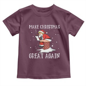 Funny Santa Trump Toddler T Shirt Make Christmas Great Again TS14 Maroon Print Your Wear