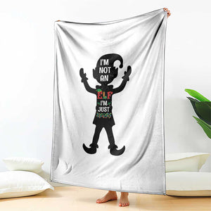 Funny Christmas Matching Family Throw Blanket I Am Not An Elf Im Just Short TS14 Print Your Wear