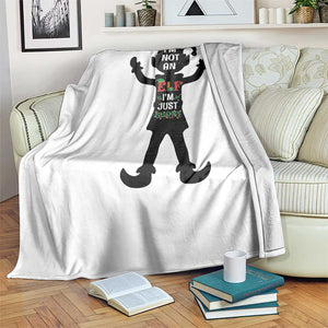 Funny Christmas Matching Family Throw Blanket I Am Not An Elf Im Just Short TS14 Print Your Wear