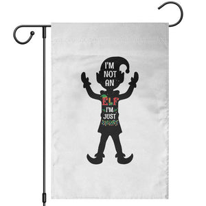 Funny Christmas Matching Family Garden Flag I Am Not An Elf Im Just Short TS14 White Print Your Wear
