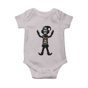 Funny Christmas Matching Family Baby Onesie I Am Not An Elf Im Just Short TS14 Ice Gray Print Your Wear