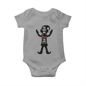 Funny Christmas Matching Family Baby Onesie I Am Not An Elf Im Just Short TS14 Sport Gray Print Your Wear