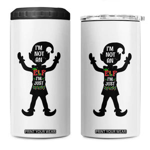 Funny Christmas Matching Family 4 in 1 Can Cooler Tumbler I Am Not An Elf Im Just Short TS14 One Size: 16 oz White Print Your Wear