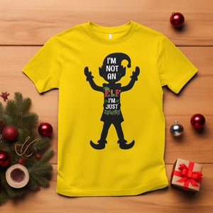 Funny Christmas Matching Family T Shirt I Am Not An Elf Im Just Short TS14 Daisy Print Your Wear