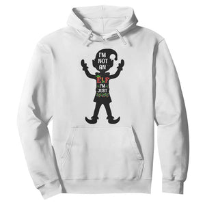 Funny Christmas Matching Family Hoodie I Am Not An Elf Im Just Short TS14 White Print Your Wear