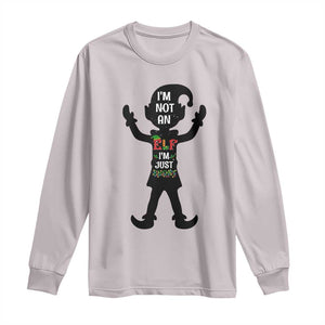 Funny Christmas Matching Family Long Sleeve Shirt I Am Not An Elf Im Just Short TS14 Ice Gray Print Your Wear