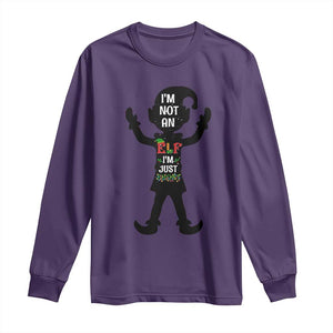 Funny Christmas Matching Family Long Sleeve Shirt I Am Not An Elf Im Just Short TS14 Purple Print Your Wear
