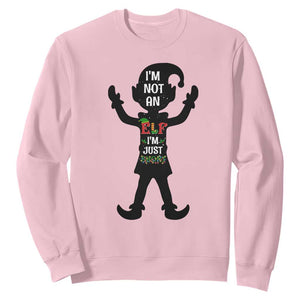 Funny Christmas Matching Family Sweatshirt I Am Not An Elf Im Just Short TS14 Light Pink Print Your Wear