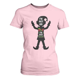 Funny Christmas Matching Family T Shirt For Women I Am Not An Elf Im Just Short TS14 Light Pink Print Your Wear