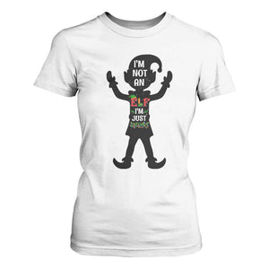 Funny Christmas Matching Family T Shirt For Women I Am Not An Elf Im Just Short TS14 White Print Your Wear