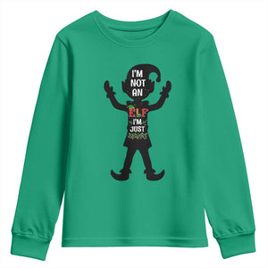 Funny Christmas Matching Family Youth Sweatshirt I Am Not An Elf Im Just Short TS14 Irish Green Print Your Wear