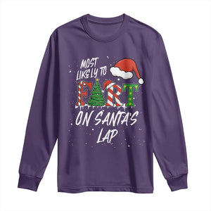 Funny Christmas Matching Family Long Sleeve Shirt Most Likely To Fart On Santa Lap TS14 Purple Print Your Wear