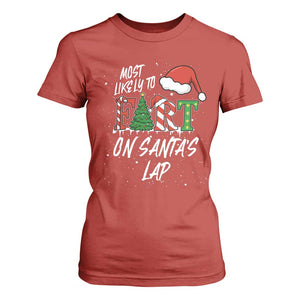 Funny Christmas Matching Family T Shirt For Women Most Likely To Fart On Santa Lap TS14 Red Print Your Wear