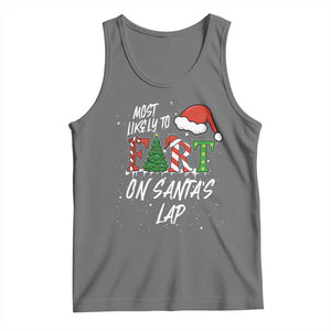 Funny Christmas Matching Family Tank Top Most Likely To Fart On Santa Lap TS14 Black Heather Print Your Wear